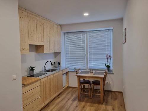 Kuchyň nebo kuchyňský kout v ubytování Neris apartments