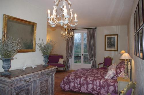 Postel nebo postele na pokoji v ubytování Château de Pommeuse