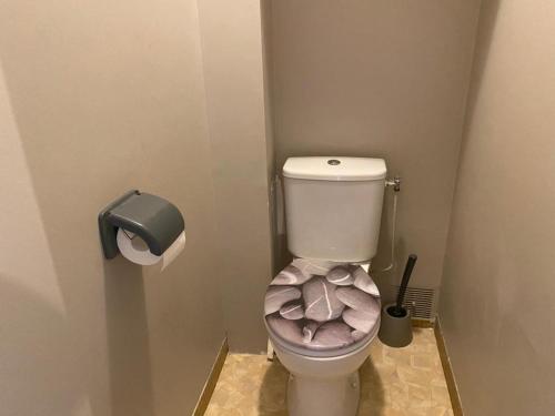 a bathroom with a toilet with a roll of toilet paper at Confort 2 Pièces au Pied des Pistes, Exposé Sud-Ouest - FR-1-449-29 in Tignes