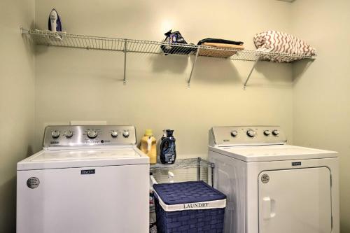 a kitchen with two machines and a shelf at Idyllic Pinehurst Home, Near Golf Course! in Pinehurst