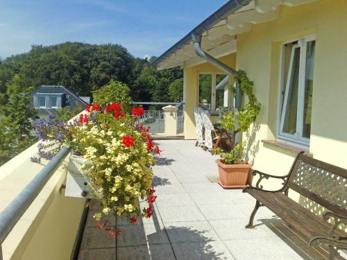 Balkón nebo terasa v ubytování Villa "Fernsicht" Sellin - Penthouse mit großer Dachterrasse