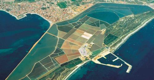 an aerial view of an island in the water at Hotel Arce in San Pedro del Pinatar
