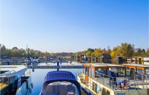 un grupo de barcos están atracados en un puerto deportivo en 2 Bedroom Stunning Home In Rechlin, en Rechlin