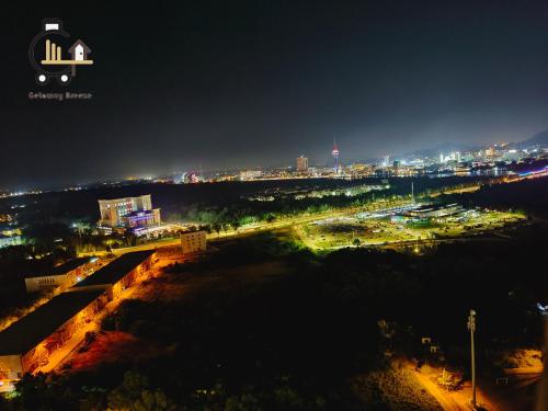 a view of a city at night with lights at 1 min to Seaview & Sunrise Heart of Kuantan in Kuantan