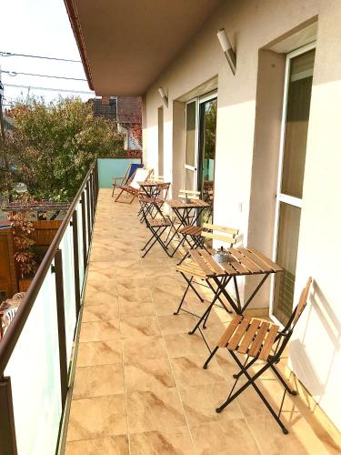 Balkoni atau teres di Erkel 19 Apartmanház