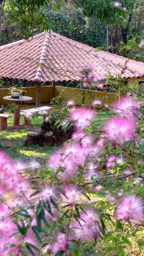 Taman di luar Govinda Moeda Pousada