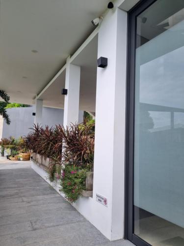 a glass door of a building with plants at Magic suites Seaview villas, Koh Samui in Choeng Mon Beach