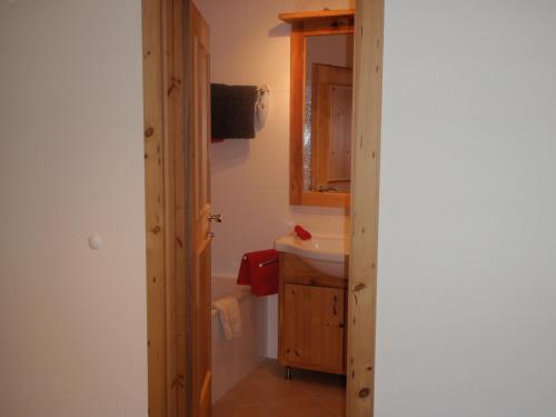 a bathroom with a sink and a mirror at Apartment Gaby in Kitzbühel