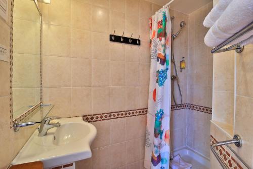 a bathroom with a sink and a shower at Le Panoramic Boutique Hôtel in Nice