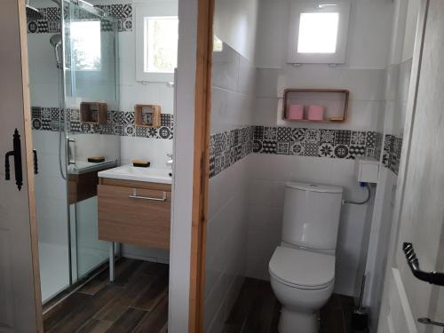 ムイユロン・ル・カティフにあるLe Clos Sainte Leaの小さなバスルーム(トイレ、シンク付)