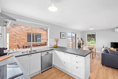 a kitchen with a sink and a counter top at Parrwang Rest in Portarlington