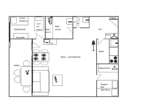 a floor plan of a house at KASPAR Haus KMB Seeblick Appartement am Ossiacher See mit direktem Seezugang, Hallenbad in Bodensdorf