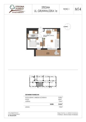 Pelan lantai bagi APARTAMENTY MIERZEJA - Stegna Forest, blisko lasu, Bezpłatny Meleks