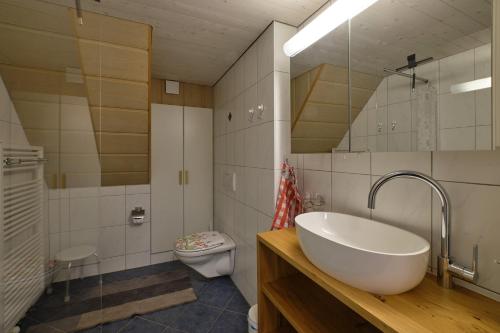 a bathroom with a sink and a toilet at Ferienwohnung in Wasen