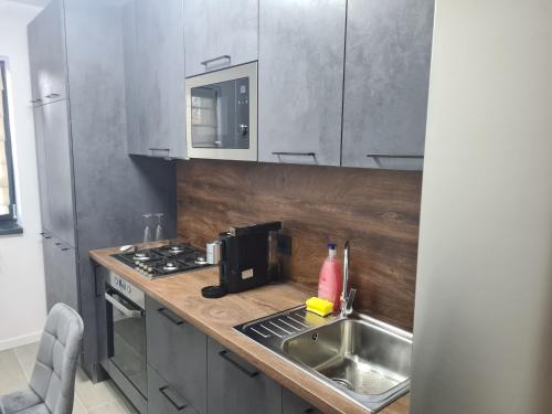Virtuvė arba virtuvėlė apgyvendinimo įstaigoje Ghencea Residence 158 L2.2
