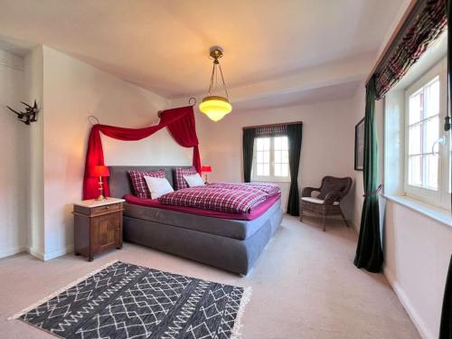 Postel nebo postele na pokoji v ubytování Villa Herzog - Ferienhaus für 6 Personen in Braunlage, Harz