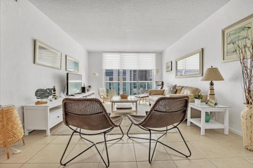 a living room with two chairs and a couch at THE TIDES 2bedrooms apt 14th floor WE ARE ON THE BEACH! in Hollywood
