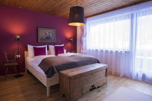Posteľ alebo postele v izbe v ubytovaní Ferienhaus Alpavera