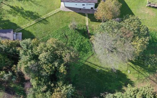 an overhead view of a yard with trees and a house at Villa Diva Grabovčeva in Rakovica