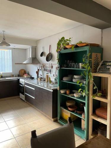 cocina con estantería verde en Hermoso departamento céntrico, con estacionamiento en Mendoza