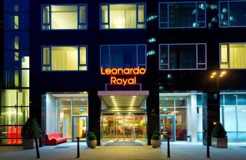 a building with a sign that reads lenovo royal at Leonardo Royal Hotel Düsseldorf Königsallee in Düsseldorf