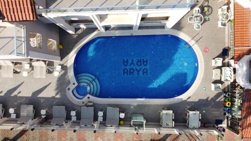 an overhead view of a pool on a cruise ship at Arya Otel in Marmaris