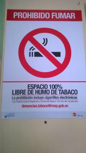 a no smoking sign is posted on a wall at ELE HAUSE Tropical Paradise in Tarajalejo