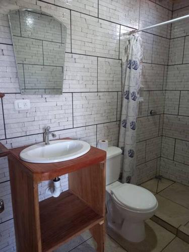 łazienka z umywalką i toaletą w obiekcie Siary Aparment 2 w mieście Monteverde