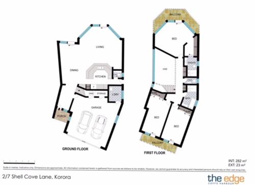 a floor plan of the spa cave lane koya at Beachfront Retreat - Ducted Air - Free Wifi in Coffs Harbour