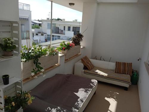 a living room with a couch at La casa di Elena in Sannicandro di Bari
