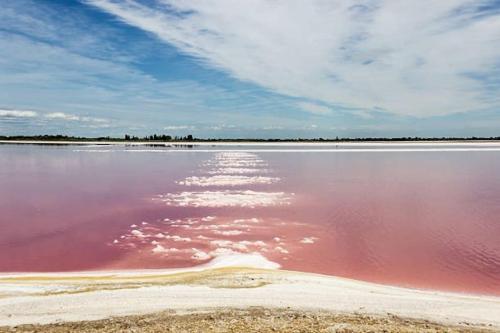 a large body of water with pink water at LA MAISON FAYARD - 3 pers - Centre Clim Wifi Cosy Garage in Saint-Gilles