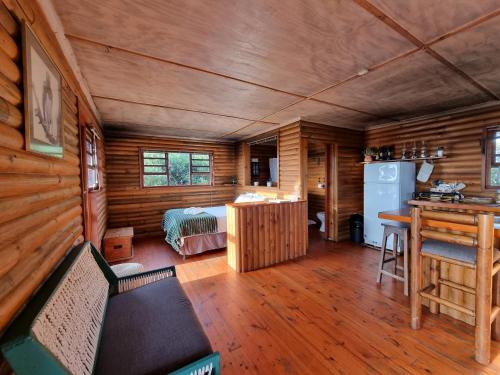 a large room with a kitchen and a bedroom at Mansfield Private Reserve in Port Alfred