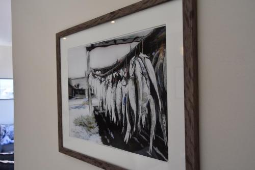 a framed painting of icicles hanging on a wall at Klein Sterretjie in Paternoster