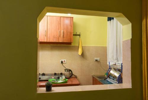 a kitchen with a sink and a counter top at Naivasha Southlake apartments in Naivasha
