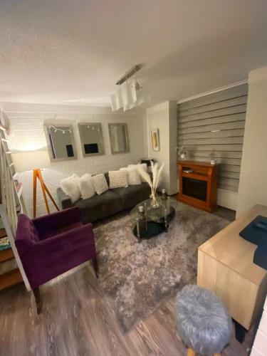 聖地亞哥的住宿－CASA AGRADABLE，客厅配有沙发和桌子