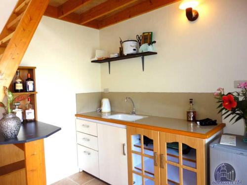 a kitchen with a sink and a counter top at SEAVIEW BEACH RESORT in Sibulan
