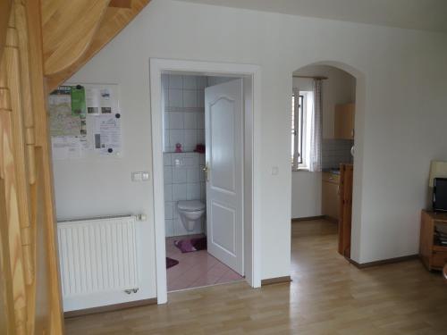 a bathroom with a toilet in a room at Apartment Deller Renate in Leutschach