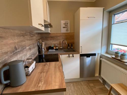 Kuchyň nebo kuchyňský kout v ubytování Lagerhaus Gabriel-Oasen in der Stadt