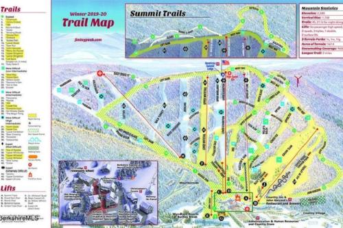 a map of the trails at summit trails at Ski On Off 1BR Suite 1st Flr Sleeps 4 Jiminy Peak in Hancock