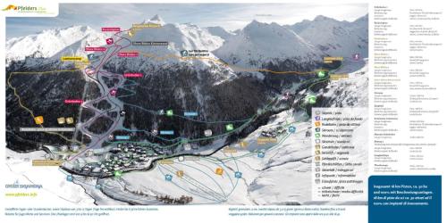 a map of a ski resort in the mountains at Ferienwohnung Lazins in Pfelders