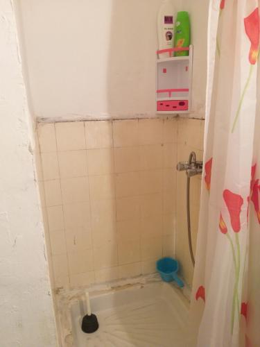 a bathroom with a shower with a toilet in it at Appartement Agdal / nuitée in Rabat