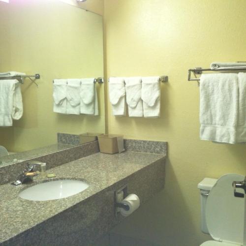 Super 8 by Wyndham Piedmont Greenville Areaにあるバスルーム
