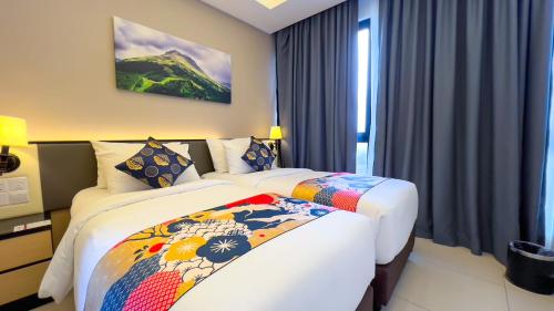 Katil atau katil-katil dalam bilik di The Yanné, Onsen Hotel