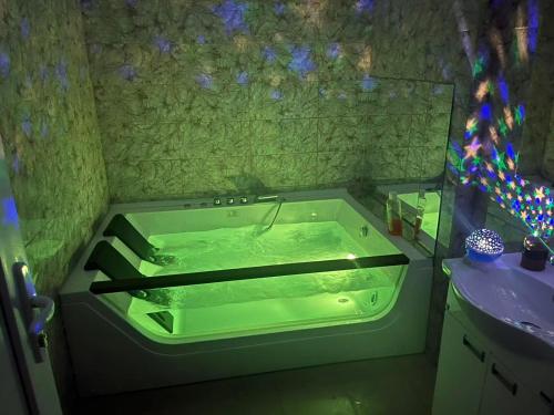斯梅代雷沃的住宿－ViP PRENOCISTE 026，设有带绿色浴缸的浴室