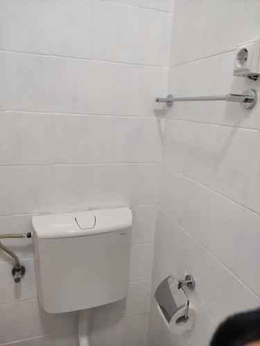 a white bathroom with a toilet in a room at Royal Studio in Old Town in Bucharest