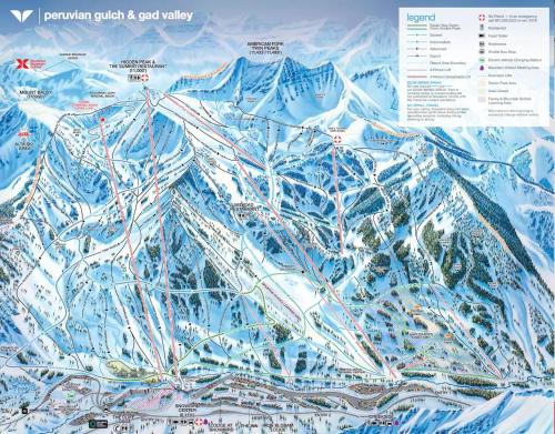 a map of a ski resort with snow covered mountains at Ski-in Ski-out - The Cliff at Snowbird and Alta in Sandy