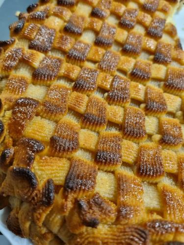 a close up of a waffle with chocolate at Affittacamere San Teodoro in Albenga