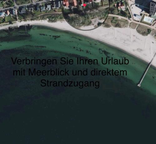 a view of the ocean with the words vermont site linear ultrafluidmt at Meerblick Pelzerhaken in Neustadt in Holstein