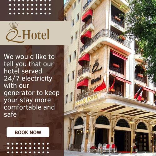 a building with a hotel on the side of it at Q Hotel in Beirut