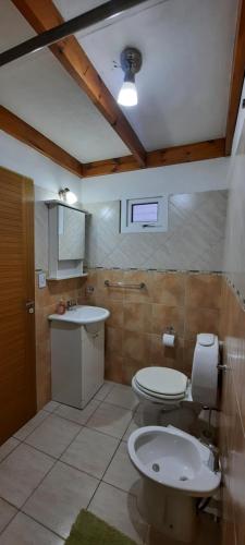 a bathroom with a toilet and a sink at Lo de Kami in Ushuaia
